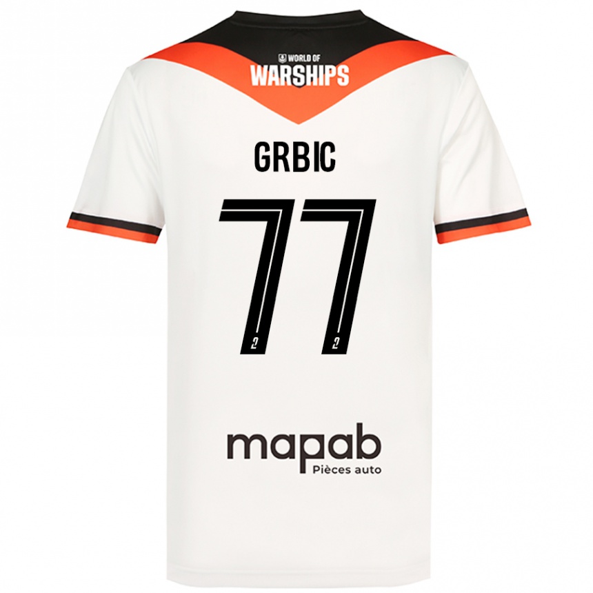 Niño Fútbol Camiseta Adrian Grbic #77 Blanco 2ª Equipación 2024/25