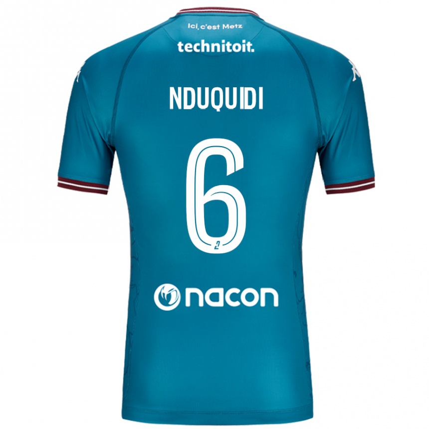 Niño Fútbol Camiseta Joseph Nduquidi #6 Azul Petróleo 2ª Equipación 2024/25