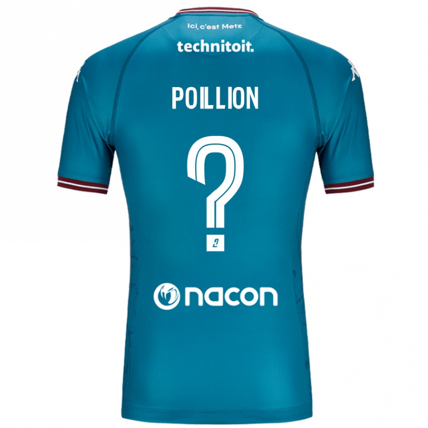 Niño Fútbol Camiseta Noé Poillion #0 Azul Petróleo 2ª Equipación 2024/25