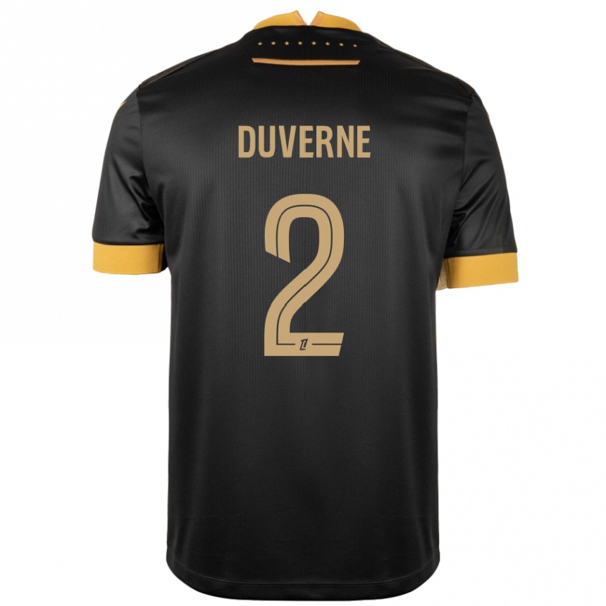 Niño Fútbol Camiseta Jean-Kévin Duverne #2 Negro Marrón 2ª Equipación 2024/25