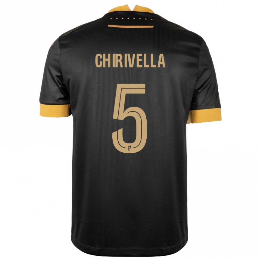 Niño Fútbol Camiseta Pedro Chirivella #5 Negro Marrón 2ª Equipación 2024/25