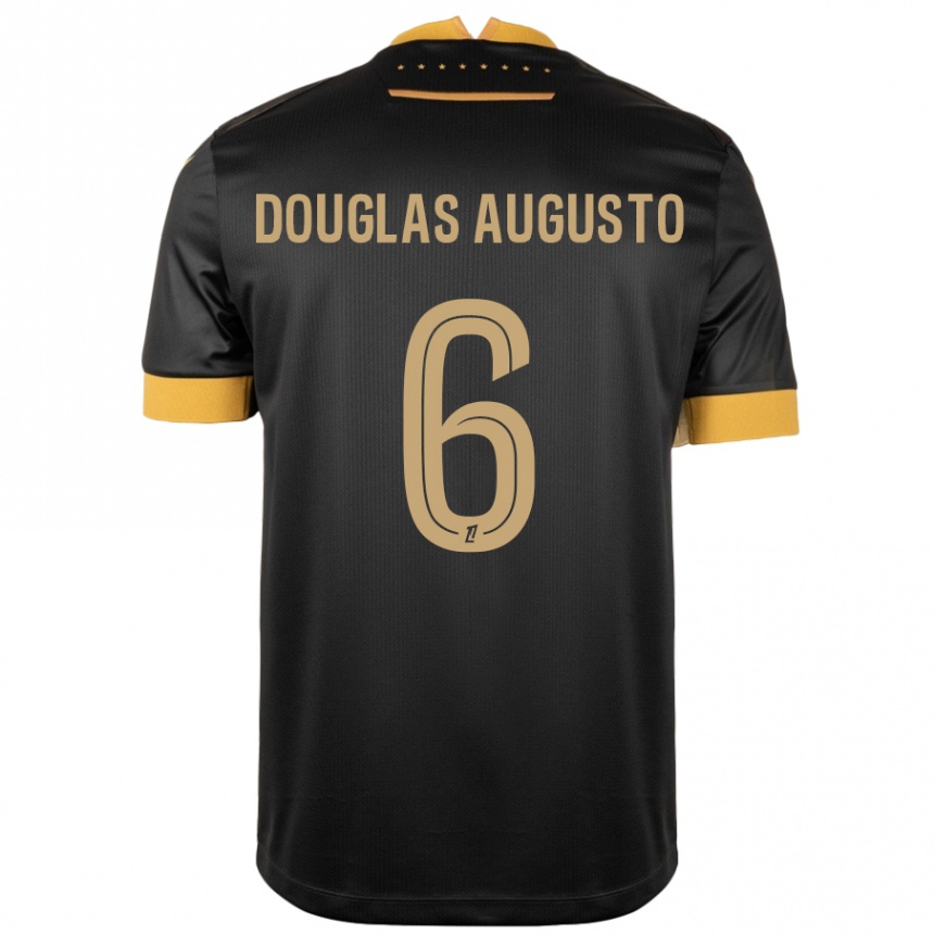 Niño Fútbol Camiseta Douglas Augusto #6 Negro Marrón 2ª Equipación 2024/25