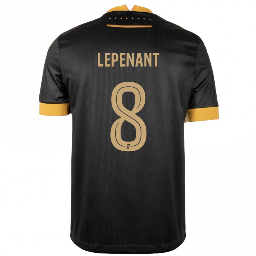 Niño Fútbol Camiseta Johann Lepenant #8 Negro Marrón 2ª Equipación 2024/25