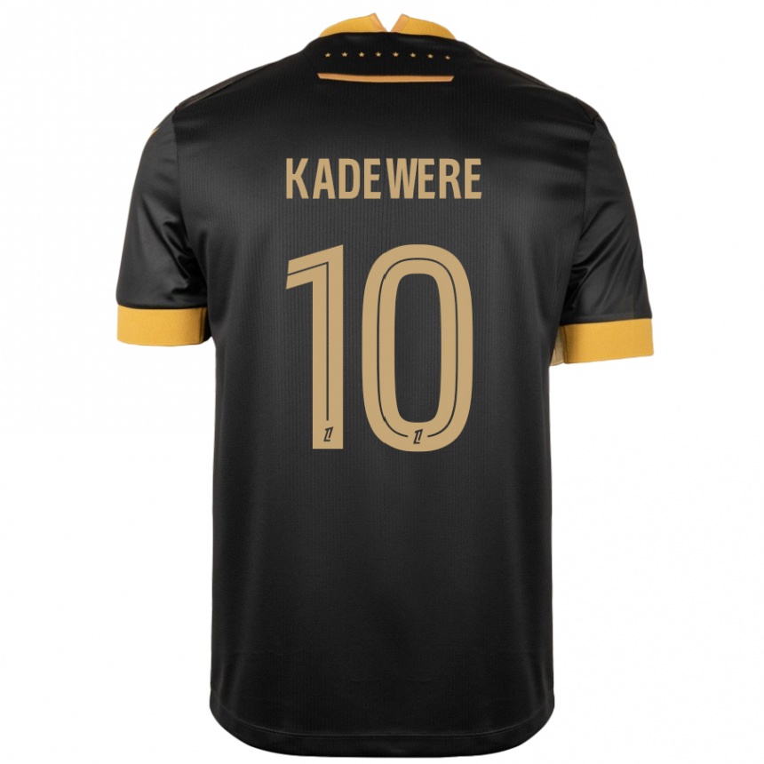 Niño Fútbol Camiseta Tino Kadewere #10 Negro Marrón 2ª Equipación 2024/25