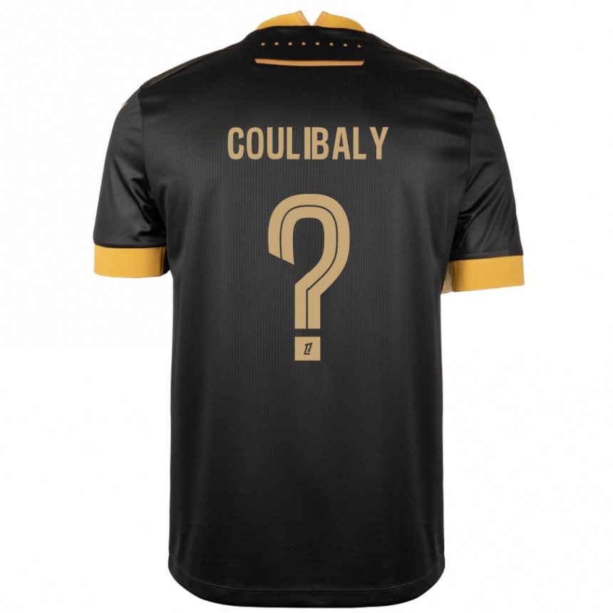 Niño Fútbol Camiseta Dylan Coulibaly #0 Negro Marrón 2ª Equipación 2024/25