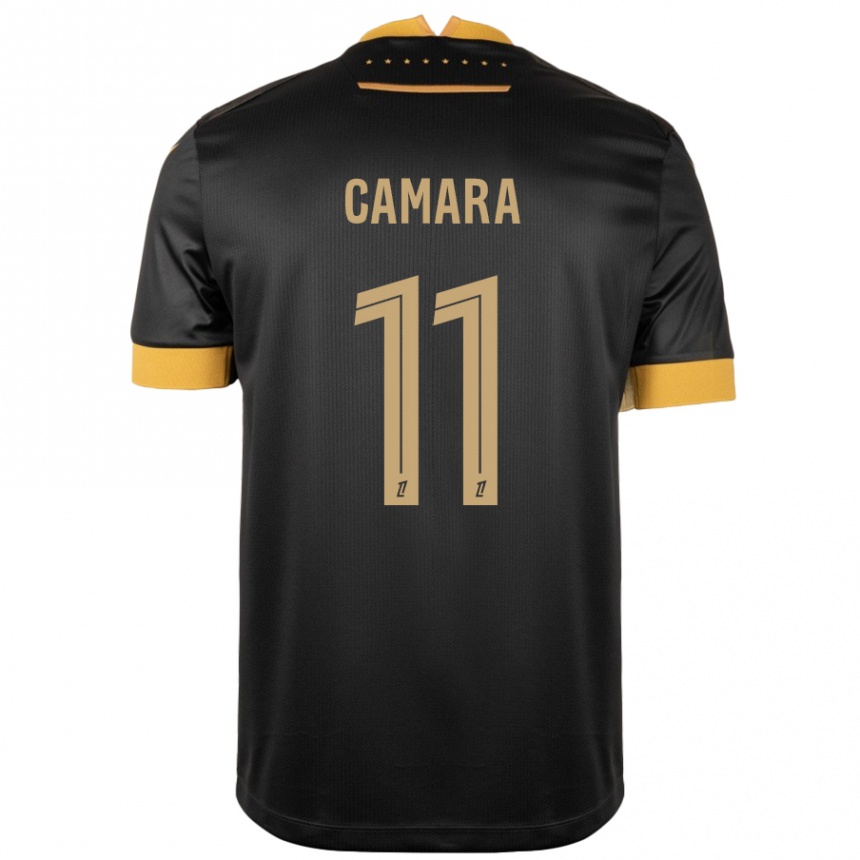 Niño Fútbol Camiseta Aboubacar Camara #11 Negro Marrón 2ª Equipación 2024/25