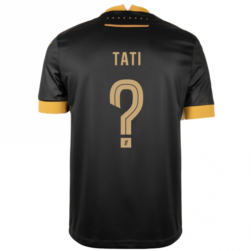 Niño Fútbol Camiseta Tylel Tati #0 Negro Marrón 2ª Equipación 2024/25