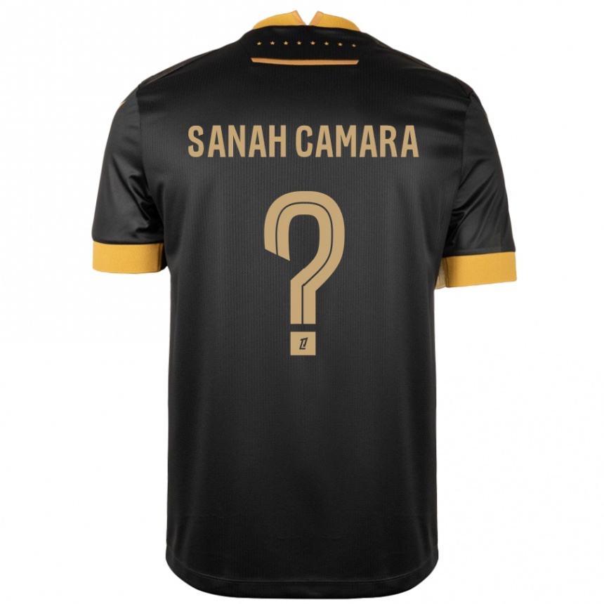 Niño Fútbol Camiseta Sanah Camara #0 Negro Marrón 2ª Equipación 2024/25