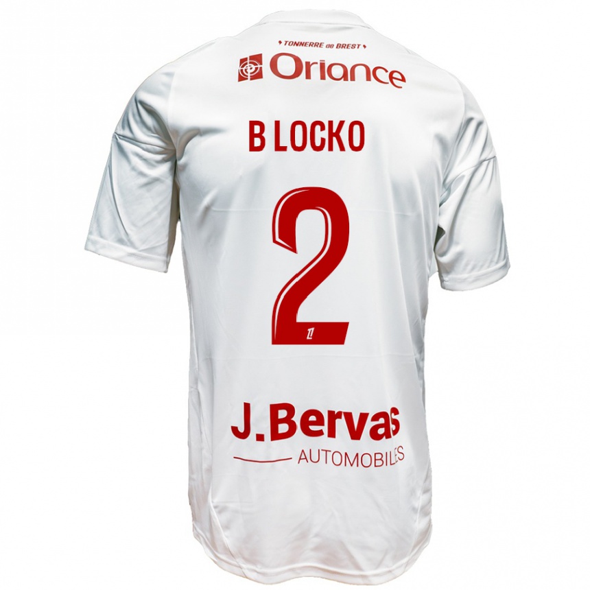 Niño Fútbol Camiseta Bradley Locko #2 Blanco Rojo 2ª Equipación 2024/25