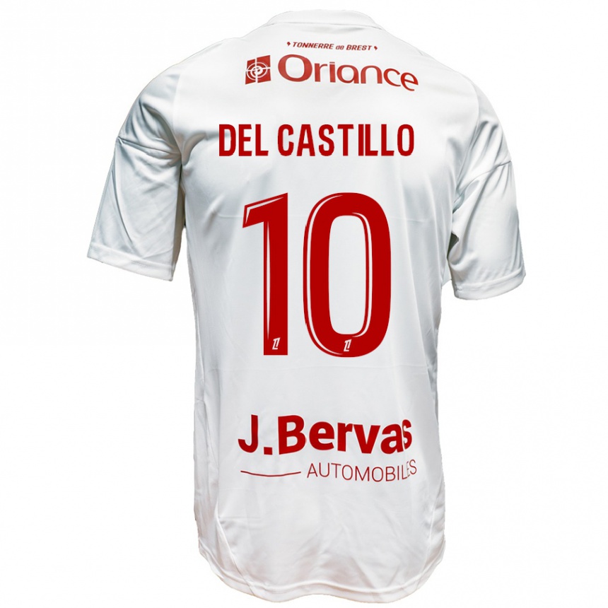 Niño Fútbol Camiseta Romain Del Castillo #10 Blanco Rojo 2ª Equipación 2024/25