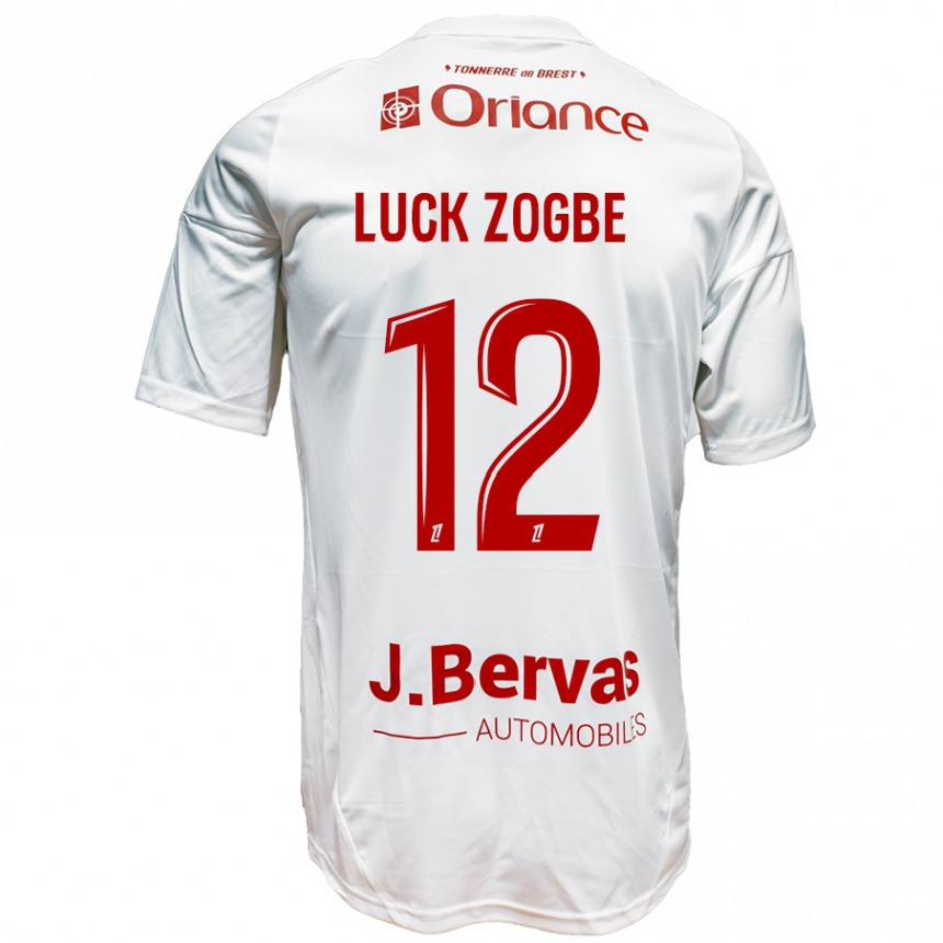 Niño Fútbol Camiseta Luck Zogbé #12 Blanco Rojo 2ª Equipación 2024/25