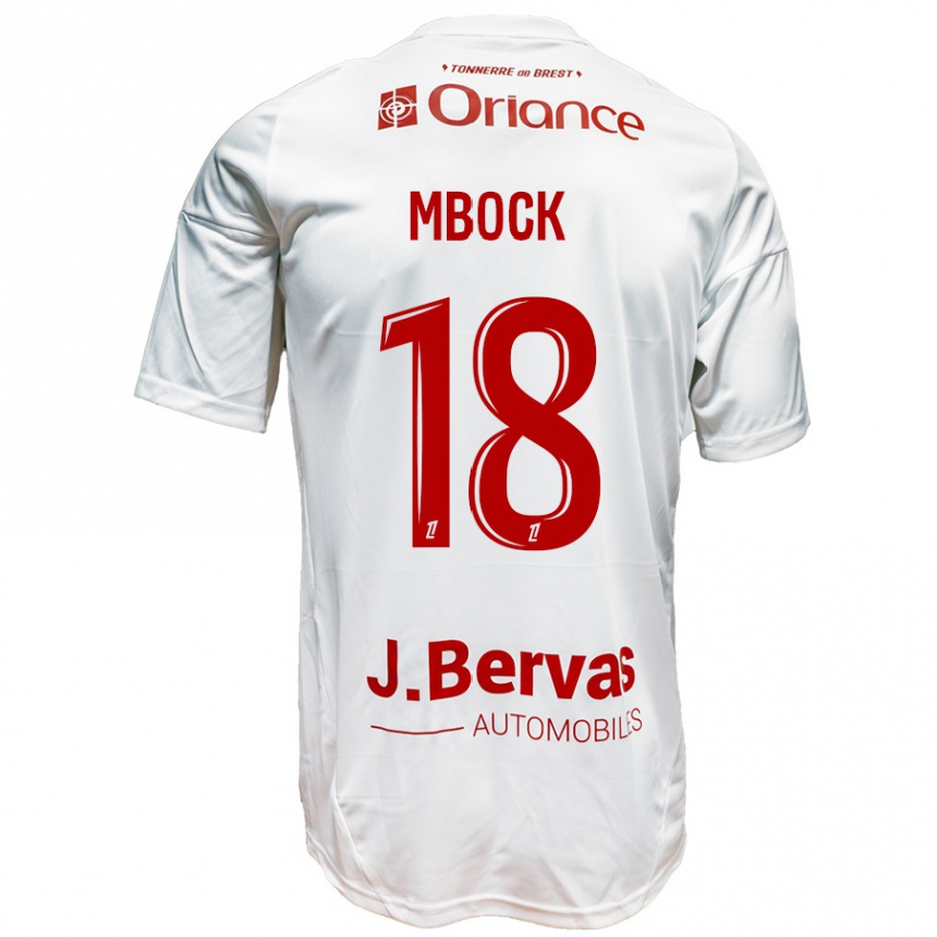 Niño Fútbol Camiseta Hianga'a Mbock #18 Blanco Rojo 2ª Equipación 2024/25