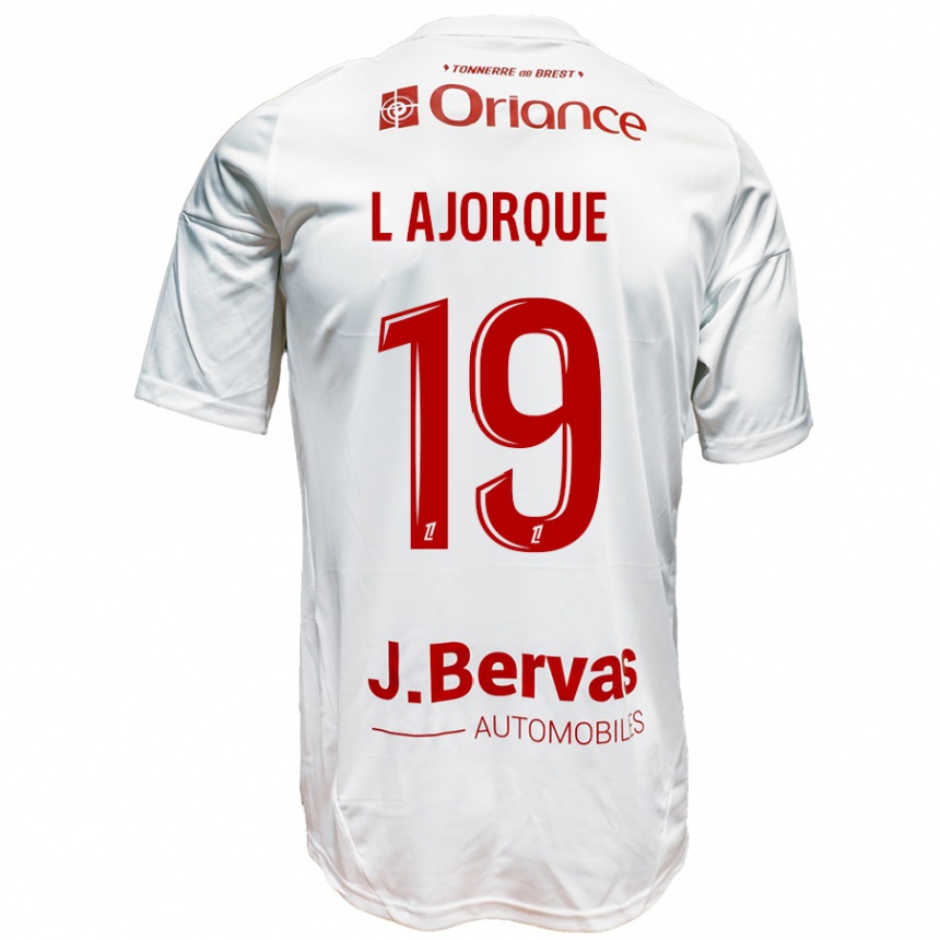 Niño Fútbol Camiseta Ludovic Ajorque #19 Blanco Rojo 2ª Equipación 2024/25