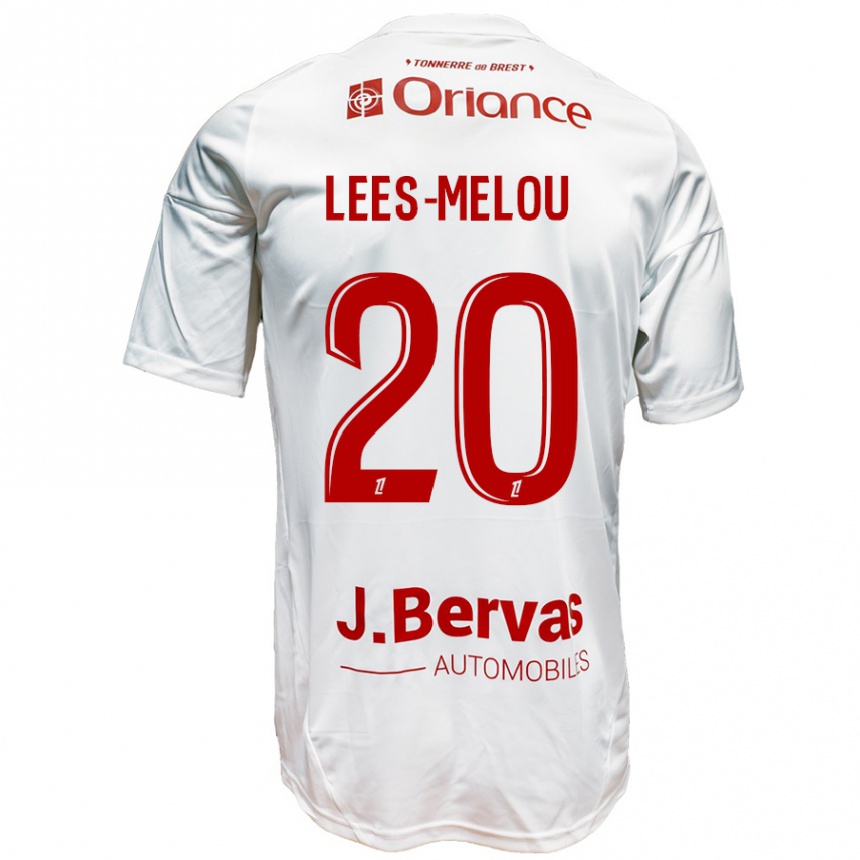 Niño Fútbol Camiseta Pierre Lees-Melou #20 Blanco Rojo 2ª Equipación 2024/25