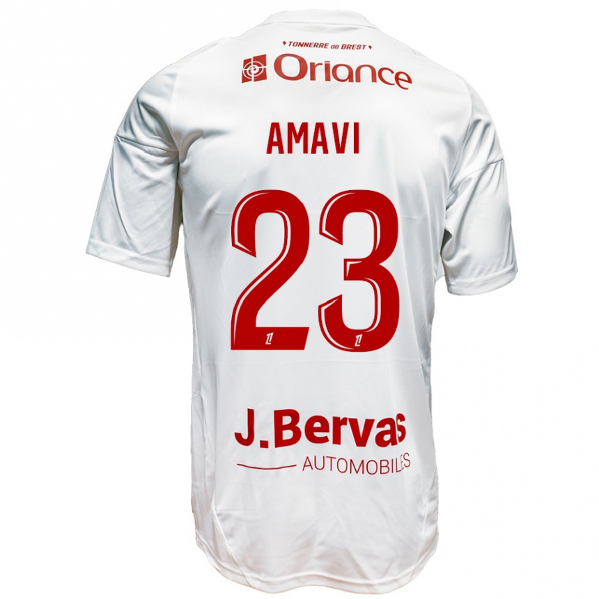 Niño Fútbol Camiseta Jordan Amavi #23 Blanco Rojo 2ª Equipación 2024/25