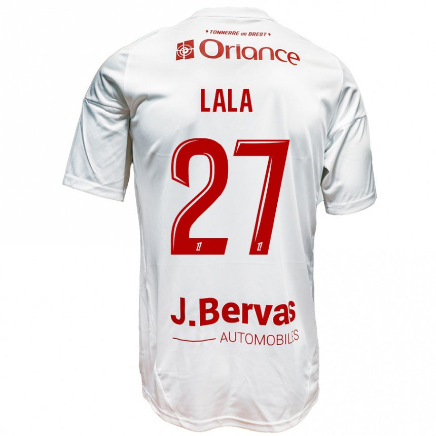 Niño Fútbol Camiseta Kenny Lala #27 Blanco Rojo 2ª Equipación 2024/25