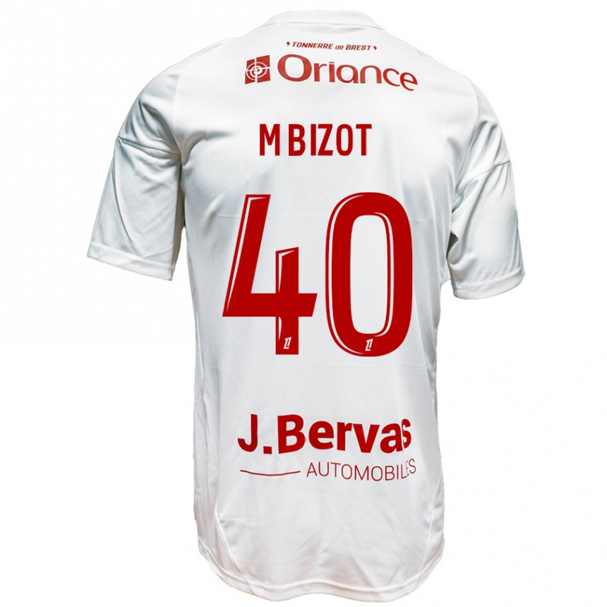 Niño Fútbol Camiseta Marco Bizot #40 Blanco Rojo 2ª Equipación 2024/25