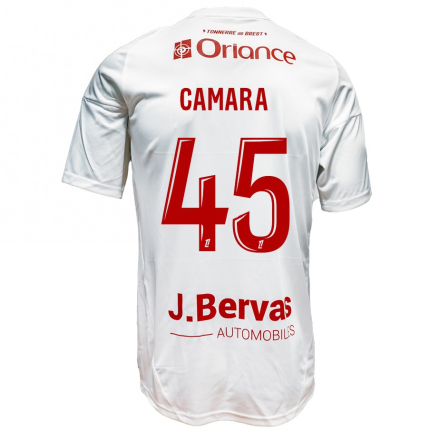 Niño Fútbol Camiseta Mahdi Camara #45 Blanco Rojo 2ª Equipación 2024/25