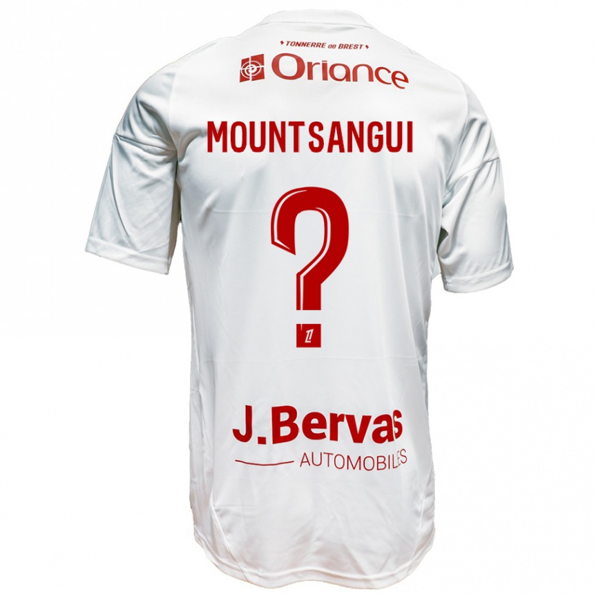 Niño Fútbol Camiseta Warren Mountsangui #0 Blanco Rojo 2ª Equipación 2024/25