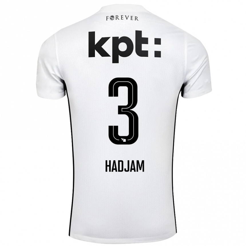 Niño Fútbol Camiseta Jaouen Hadjam #3 Blanco Negro 2ª Equipación 2024/25