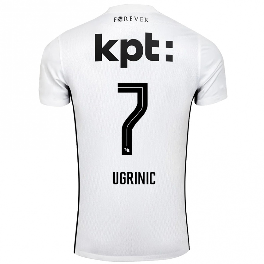 Niño Fútbol Camiseta Filip Ugrinic #7 Blanco Negro 2ª Equipación 2024/25