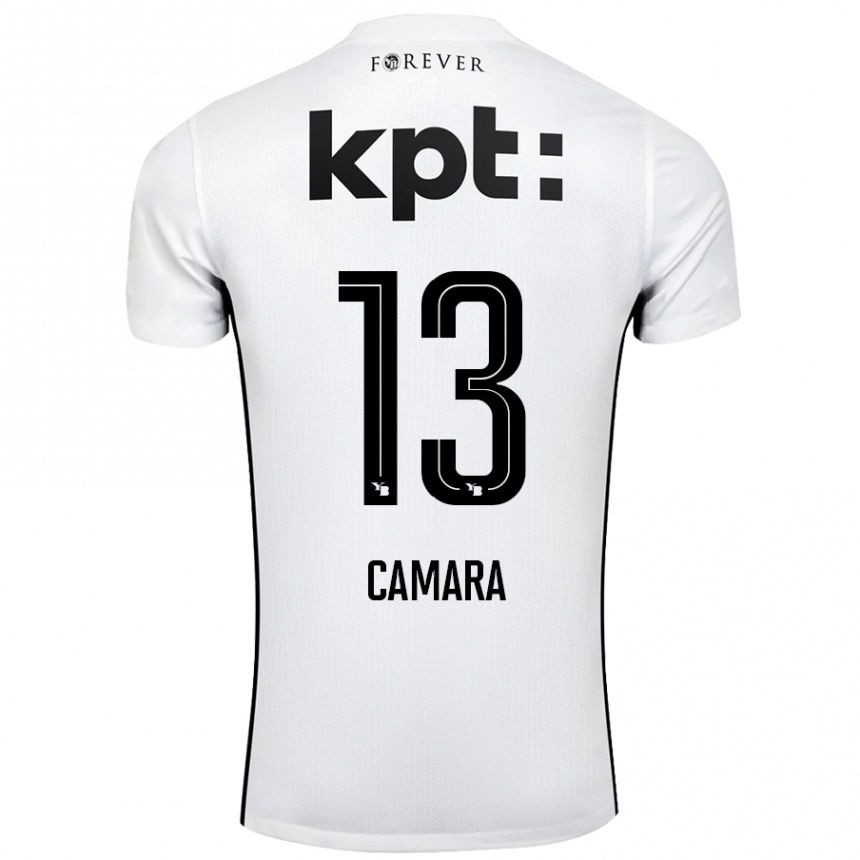 Niño Fútbol Camiseta Mohamed Camara #13 Blanco Negro 2ª Equipación 2024/25