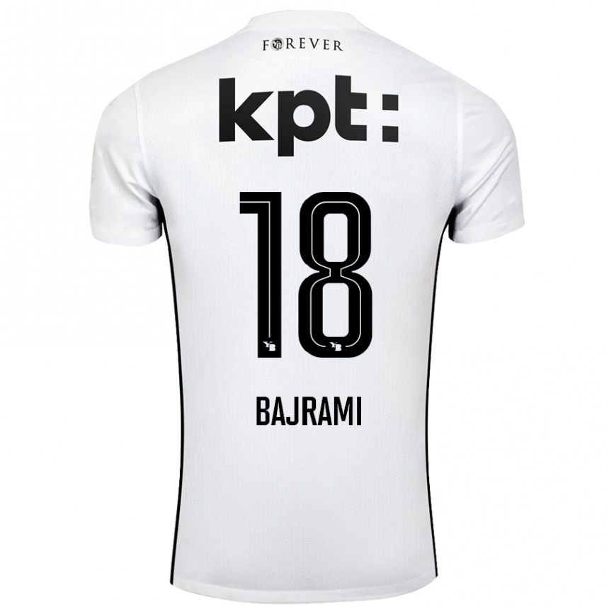 Niño Fútbol Camiseta Ardian Bajrami #18 Blanco Negro 2ª Equipación 2024/25