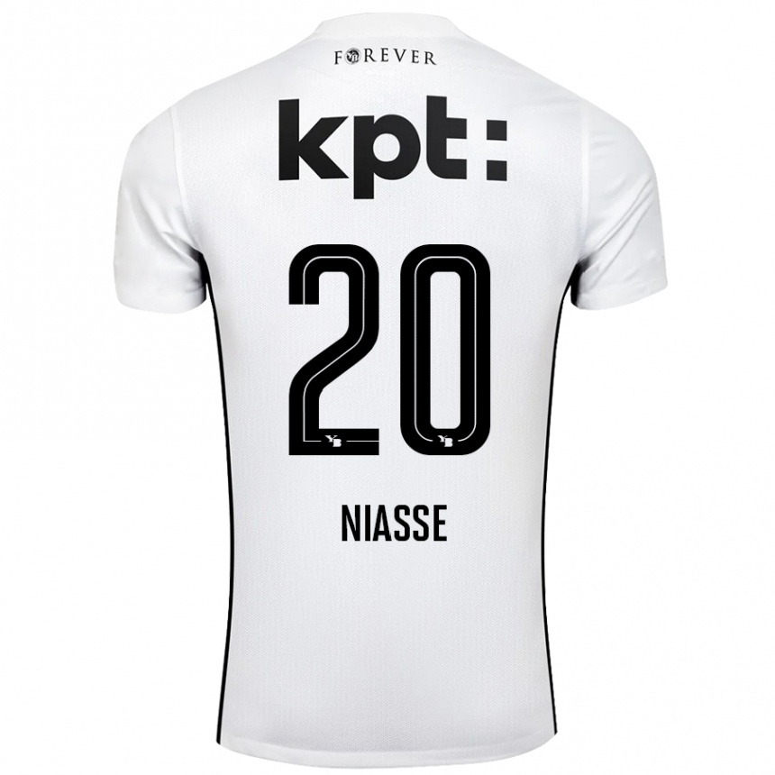 Niño Fútbol Camiseta Cheikh Niasse #20 Blanco Negro 2ª Equipación 2024/25