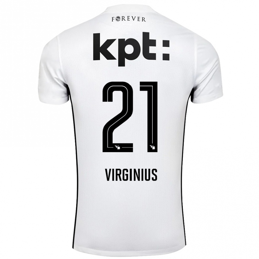 Niño Fútbol Camiseta Alan Virginius #21 Blanco Negro 2ª Equipación 2024/25