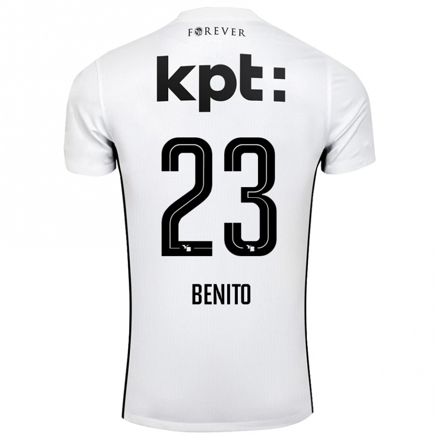 Niño Fútbol Camiseta Loris Benito #23 Blanco Negro 2ª Equipación 2024/25