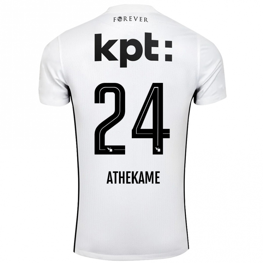 Niño Fútbol Camiseta Zachary Athekame #24 Blanco Negro 2ª Equipación 2024/25