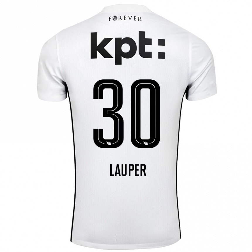 Niño Fútbol Camiseta Sandro Lauper #30 Blanco Negro 2ª Equipación 2024/25