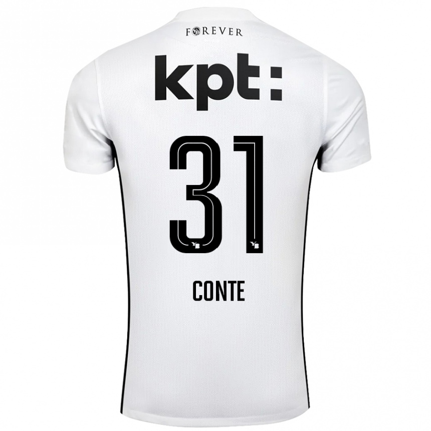 Niño Fútbol Camiseta Facinet Conte #31 Blanco Negro 2ª Equipación 2024/25