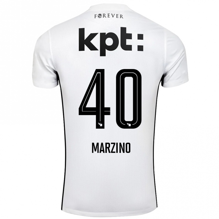 Niño Fútbol Camiseta Dario Marzino #40 Blanco Negro 2ª Equipación 2024/25