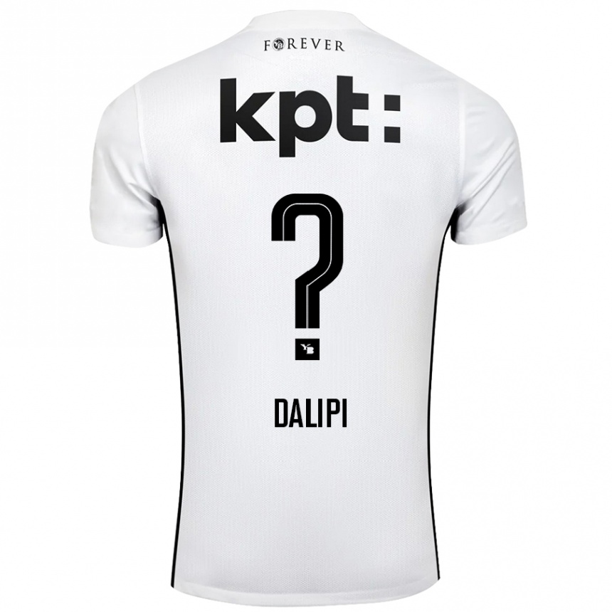 Niño Fútbol Camiseta Lutfi Dalipi #0 Blanco Negro 2ª Equipación 2024/25