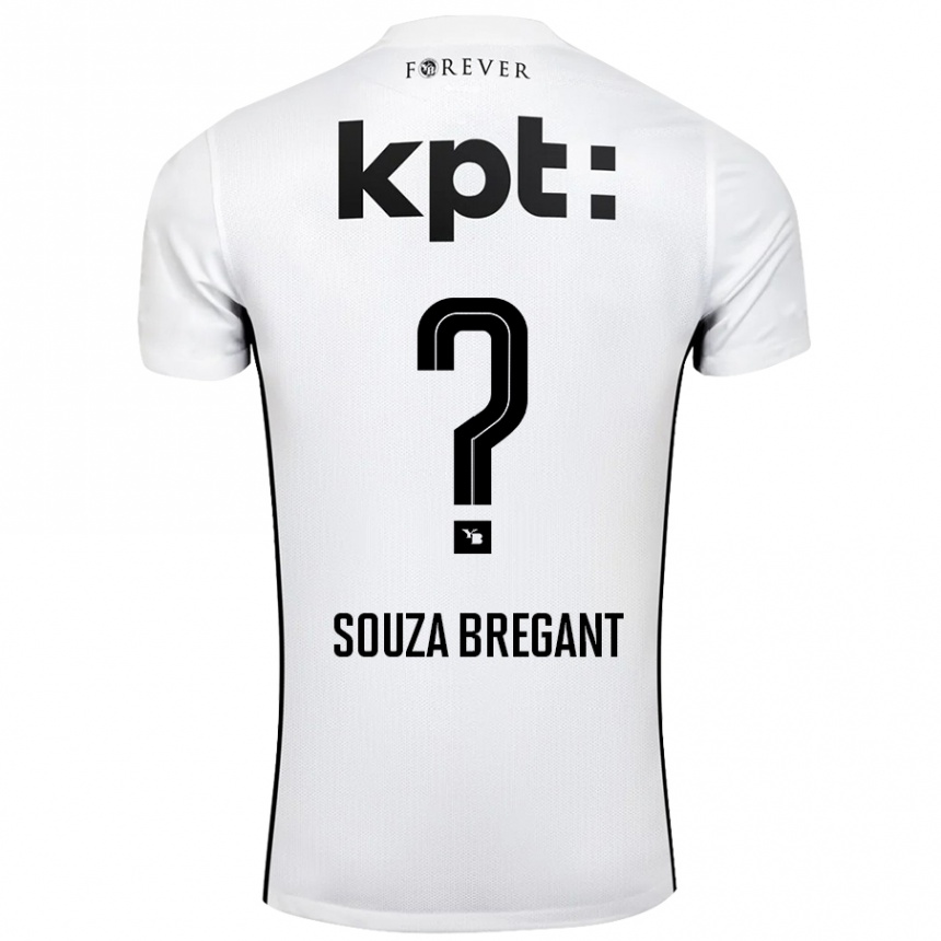 Niño Fútbol Camiseta Pietro Souza Bregant #0 Blanco Negro 2ª Equipación 2024/25