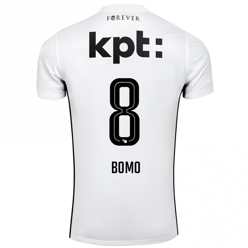 Niño Fútbol Camiseta Jacques Bomo #8 Blanco Negro 2ª Equipación 2024/25