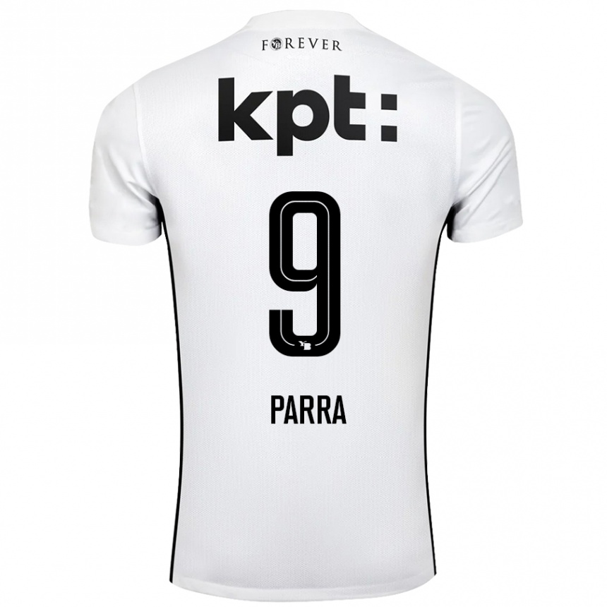 Niño Fútbol Camiseta Hugo Parra #9 Blanco Negro 2ª Equipación 2024/25