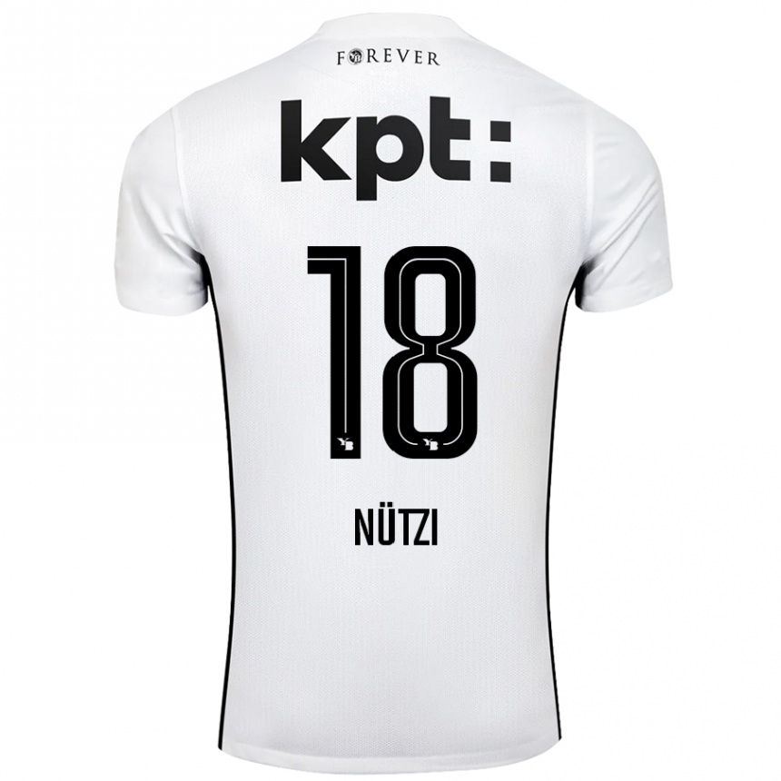 Niño Fútbol Camiseta Timon Nützi #18 Blanco Negro 2ª Equipación 2024/25