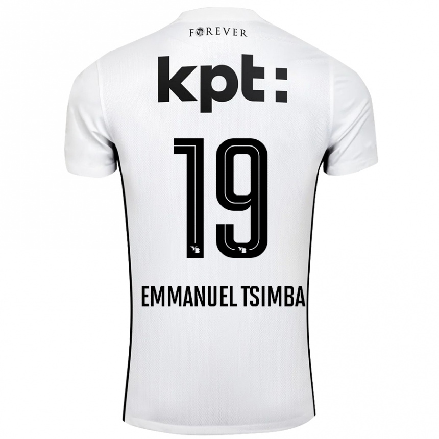 Niño Fútbol Camiseta Felix Emmanuel Tsimba #19 Blanco Negro 2ª Equipación 2024/25