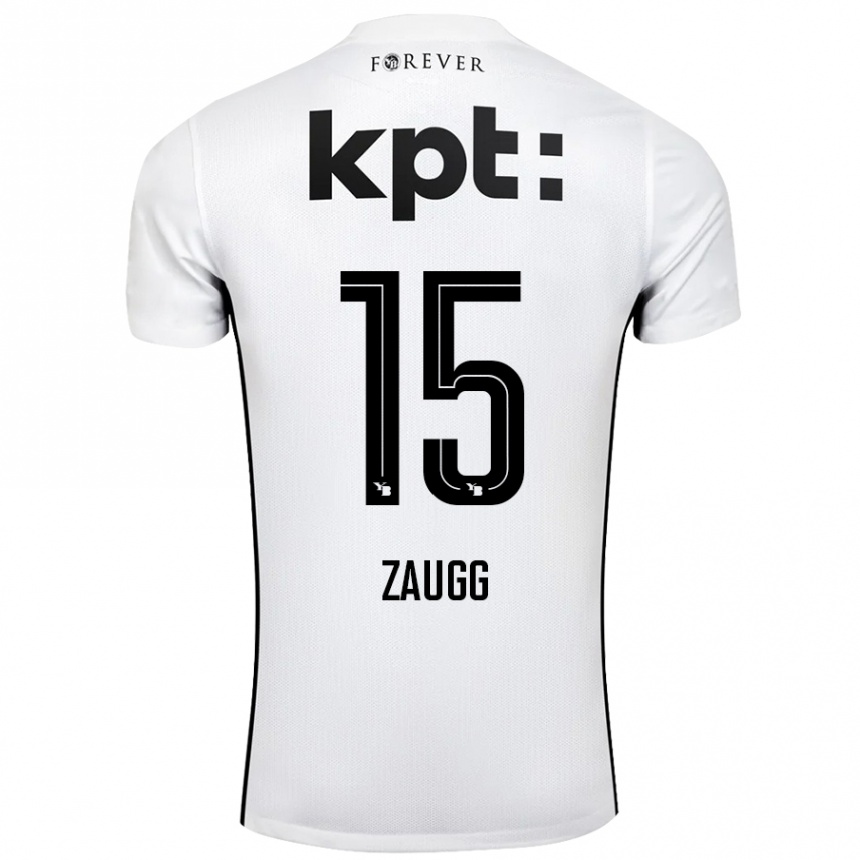 Niño Fútbol Camiseta Leana Zaugg #15 Blanco Negro 2ª Equipación 2024/25