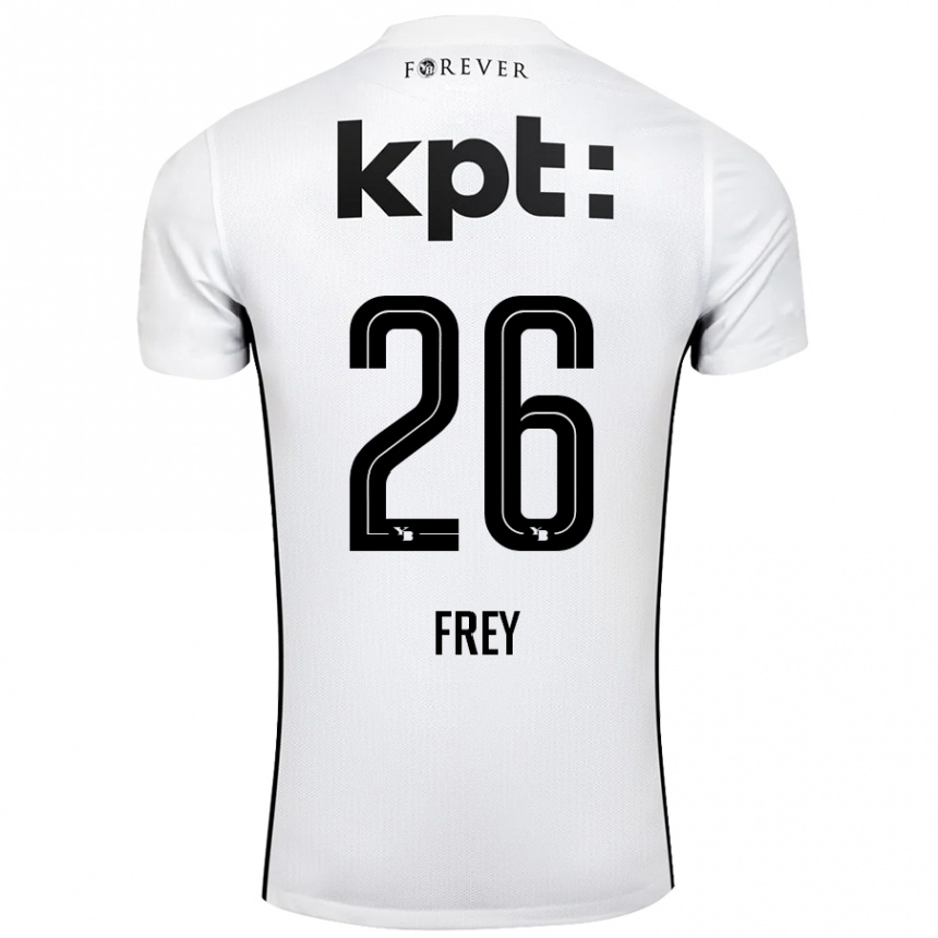 Niño Fútbol Camiseta Laura Frey #26 Blanco Negro 2ª Equipación 2024/25