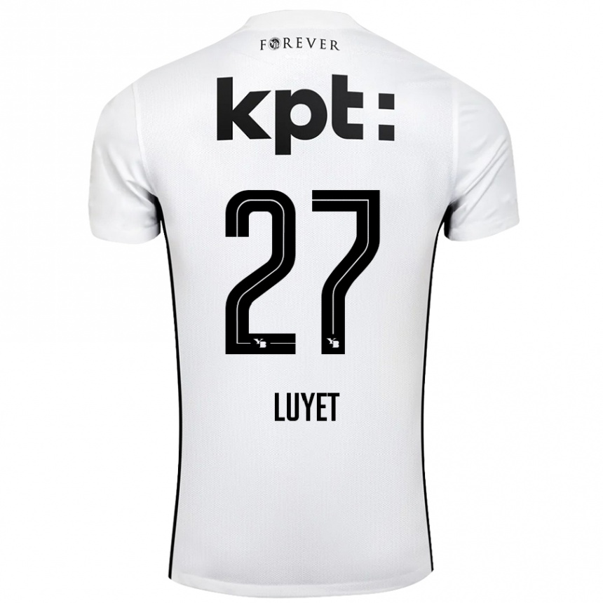 Niño Fútbol Camiseta Naomi Luyet #27 Blanco Negro 2ª Equipación 2024/25