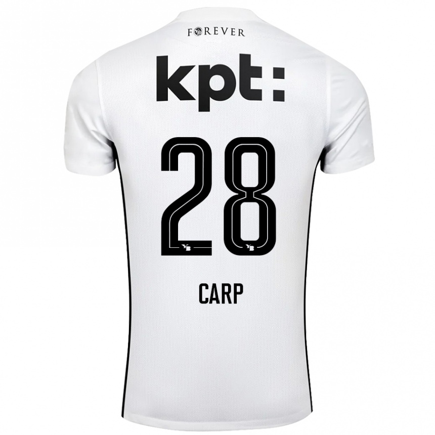 Niño Fútbol Camiseta Cristina Carp #28 Blanco Negro 2ª Equipación 2024/25