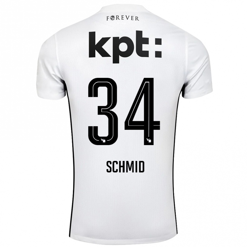 Niño Fútbol Camiseta Céline Schmid #34 Blanco Negro 2ª Equipación 2024/25