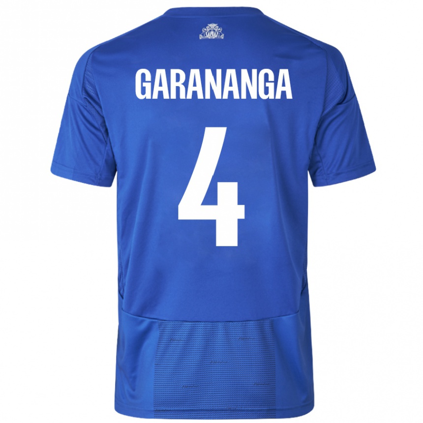 Niño Fútbol Camiseta Munashe Garananga #4 Blanco Azul 2ª Equipación 2024/25