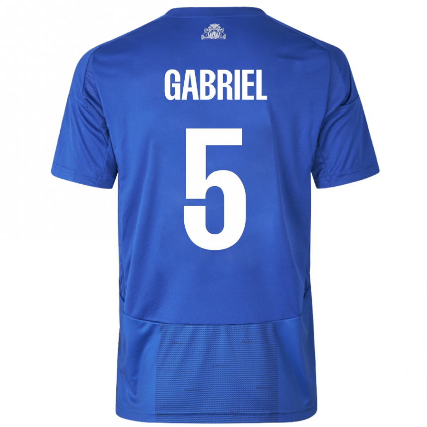 Niño Fútbol Camiseta Gabriel Pereira #5 Blanco Azul 2ª Equipación 2024/25