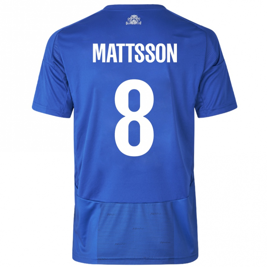 Niño Fútbol Camiseta Magnus Mattsson #8 Blanco Azul 2ª Equipación 2024/25