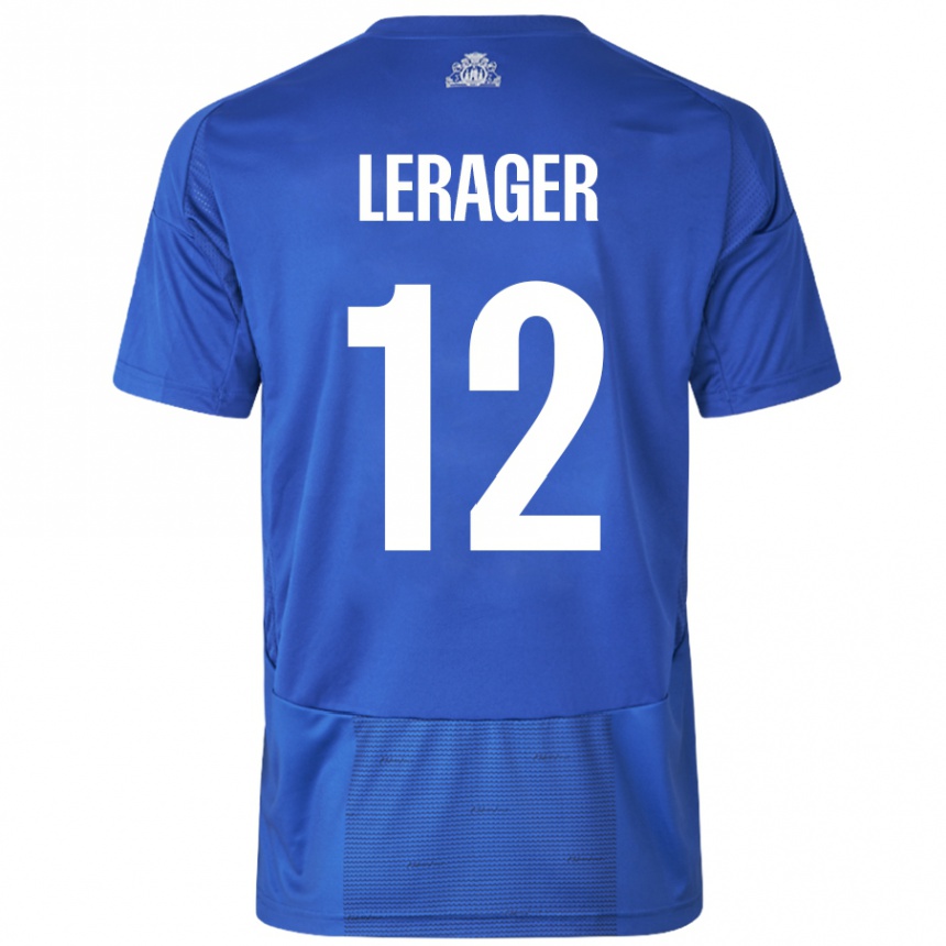 Niño Fútbol Camiseta Lukas Lerager #12 Blanco Azul 2ª Equipación 2024/25