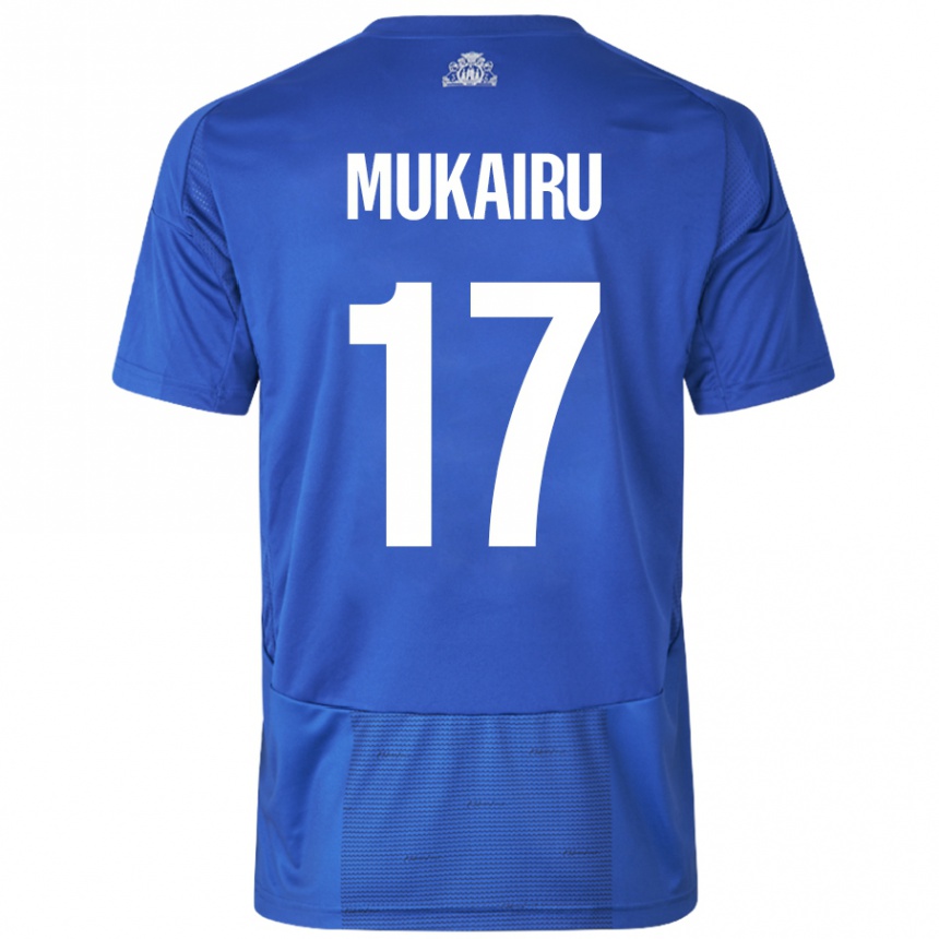 Niño Fútbol Camiseta Paul Mukairu #17 Blanco Azul 2ª Equipación 2024/25